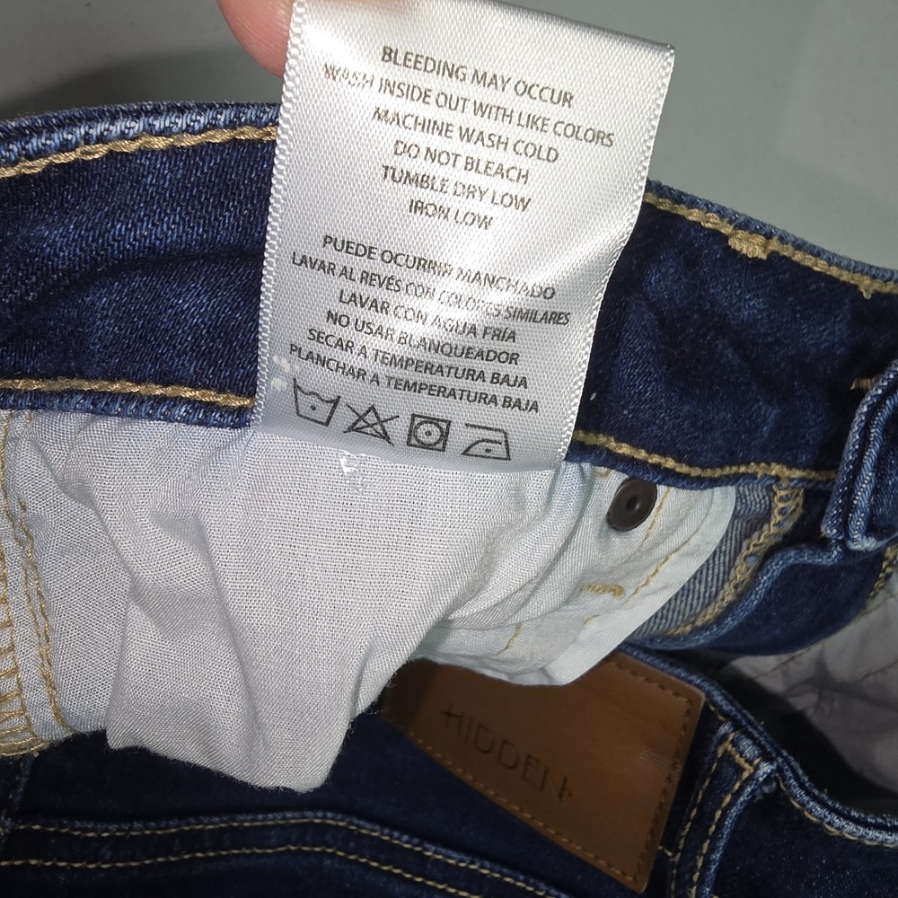 Hidden Happi Jeans Women's Dark Wash Size 27 High Rise Comfort Wide Leg Stretch - Picture 10 of 10